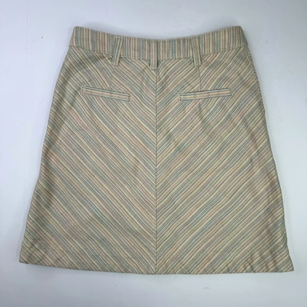 Pilcro and the Letterpress Anthropologie a-line skirt pastel rainbow chino 2